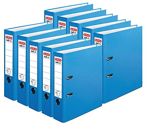 Herlitz Ordner maX.file protect A4 (8 cm mit Einsteckrückenschild) 10er Pack (Acqua)