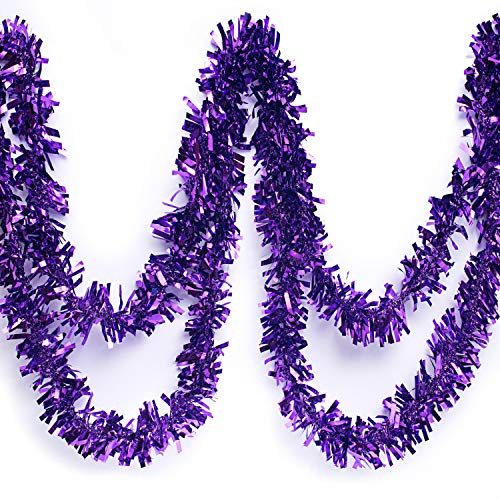 Anderson's Lametta-Girlande, 7,6 m, Metallic-Violett, Weihnachtsdekoration, Weihnachtsbaumbesatz, Parade-Float-Dekor, Partyzubehör, Halloween, Abschlussfeier, Innen- und Außenbereich, Event-Girlande