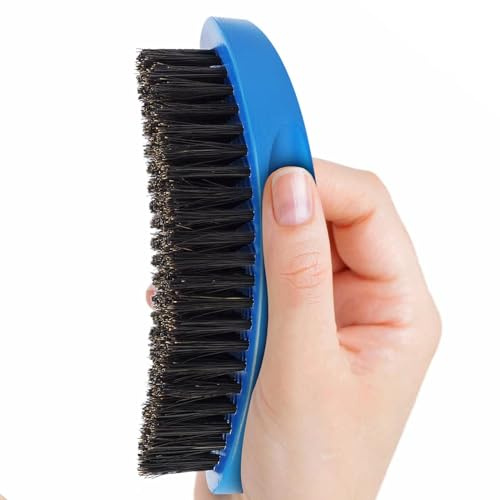 360 Wave Brush for Men – Medium Hard Boar Bristle Hair Brush for 360 Waves, Wolfing & Daily Grooming – Curved Palm Mens Hair Brush for Thick, Coarse & Curly Hair – Beard Grooming & Hair Styling Brush