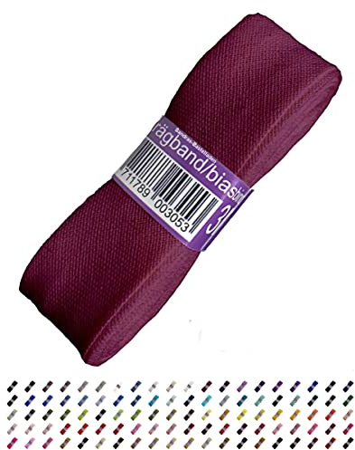 Sandras-Bastelladen Schrägband/Einfassband Baumwolle Uni gefalzt 3m x 20mm 791-Fuchsia