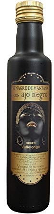Vallelongo Vinagre de Manzana con Miel y Ajo negro | Combinación perfecta y saludable | 100% Natural | Producto Gourmet | Botella de 250 ml