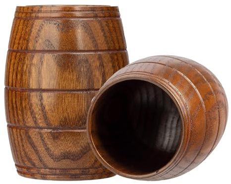 Boccale da birra in legno a forma di botte, Kembat Tazza da birra classica in legno massello Novità Tazza da birra in legno a forma di botte per tenere la birra Latte Tè e altre bevande
