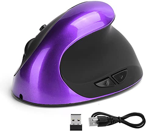 Wireless Optical Vertical Mouse, 3rd Gen Right Hand Ergonomic Wireless Vertical Mouse Gaming Mice Computer Mice(purple)