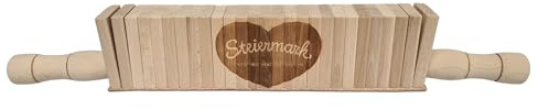 Ratsche Musikratsche Volksmusik aus Klangholz – Handgemacht mit Steiermark-Motiv – Krachmacher für Steirische Harmonika – Laut & durchsetzungsstark – mit Lederband & 2 Griffen
