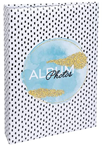 Exacompta - Réf. 62773E - Album photos à pochettes BRIGHT - 300 photos 10x15cm - 100 pages - format 22,5x32,5 cm - couverture en papier imprimé recouvert d'un film de protection brillant - marquage or