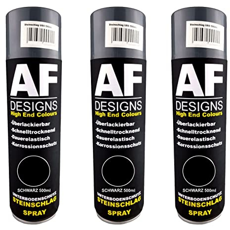 Alex Flittner Designs Steinschlagschutz Spray Unterbodenschutz schwarz 3x 500ml Spraydose