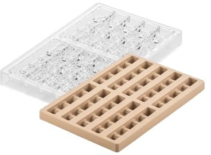 Silikomart | Kit Sinfonia B, Schokoladenform aus Tritan Maße 120 x 25 mm h 20 mm + Silikonform mit 10 Vertiefungen