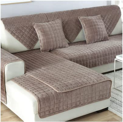 WYJHNL Sofabezug/Sofahusse, Sofabezüge/Schonbezüfe Super Weicher Flanell Dick Warm überwürfe/Sofaschoner Bequemer Plüsch rutschfest Decke Möbelschutz Für Wohnzimmer 70 * 210cm Coffee
