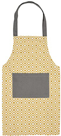 Penguin Home® Apron |Chef Quality | Thokka Print |Plain woven contrast color pocket|Recycled cotton| Eco Friendly & Sustainable | Adjustable Neck Strap|