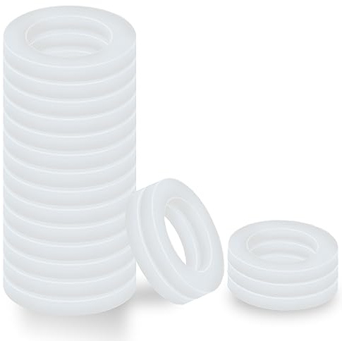 Drenky Dichtung 1 Zoll Unterlegscheiben Gummi, 20 Stück Dichtungsringe Flachdichtung Wasserdichtes Gummidichtung O-Ringe Dichtungen für Duschkopf, Wasserhahn und Duschschlauch, Weiß