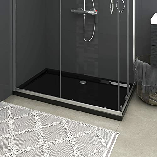 Camerina Plato de Ducha Rectangular Negro ABS 70x120 cm Mamparas De Ducha