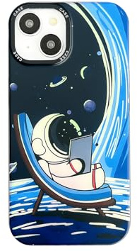 Yonds Queen Custodia Carina per iPhone 13, Design Fresco Cartone Animato Astronauta Spazio Pianeta Luna Laser Glitter Brillante Elegante IMD Bumper Antiurto Antiscivolo Custodia Protettiva (Pianeta