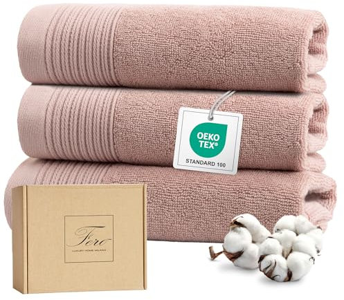 Ferò Juego de Toallas Faciales de 3 Piezas, 100% Algodón Premium Low Twist, 550 g/m², Ultra Suaves, Oeko-Tex, Diseño Italiano, 3 Toallas de Invitado, Toallas de Bidet, 50x30 cm, Rosa