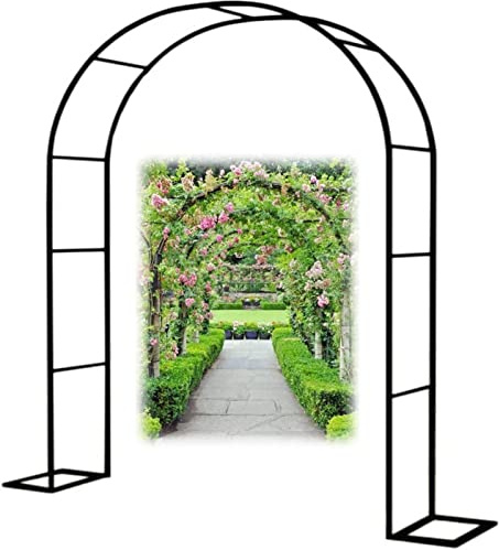 GERRIT Arche de Jardin,Treillis de Arceau de Mariage,Jardin Archway Résistant aux intempéries for Plantes grimpantes,Robuste et Facile à Installer,avec Socle,Noir/Blanc/Vert,350x220x40CM