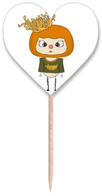 Zahnstocher mit Chrysanthemen-Motiv, gelber Sand, Blätter, UU, Herz-Etikett, Cupcake-Picks