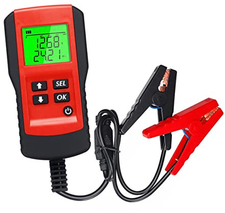 Gatuida Autobatterietester Mit Lcd-display Akkus Batterie-testgerät Mit Messbereich Autobatterie-prüfgerät Aus Robustem Abs-material