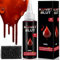 SEO-FANALY Faux Sang 50ml, Halloween Maquillage pour Visage Fake Blood, Faux Sang Lavable, Effet réaliste, Adapté au Maquillage Halloween, Zombie, Vampire, Cosplay, Maquillage de Clown de Théâtre