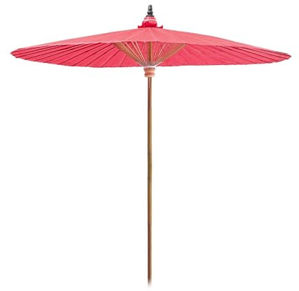 Parapluie chinois rétro fait à la main en bambou 1,8 m avec papier huilé imperméable pour jardin Protection UV 50+