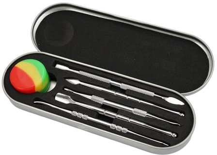 Rairsky 5 Stück Dabbing Tool Edelstahl, Wax Carving Tools, Modelierwerkzeugset, Sculpting Tools, Pottery Set, Modellierwerkzeug Ton Werkzeug, Dab Tool, Wachs Schnitzwerkzeug Edelstahl-Regenbogen