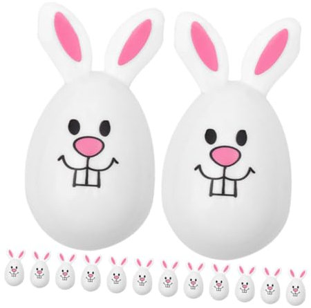 ibasenice 24pezzi Uova Decorative Pasquali Forma di Coniglio Uova Colorate per Decorazioni e Regali di Pasqua e Festeggiamenti Pasquali
