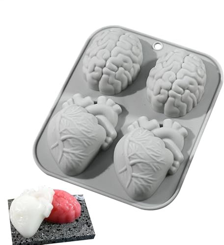 Pralinenformen,Halloween-Backformen - Backform Horror Kerzenmacher Silikonformen - Aromatherapie-Formen mit 4 Hohlräumen, Schokoladenform, Epoxidharz-Gussformen