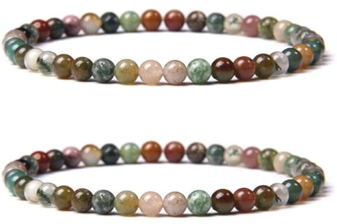 EORPAVU Pulseras para mujer, 2 pulseras de cuentas de piedra natural joyería elástica pulsera de amistad regalo para hombres y mujeres