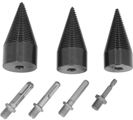 Broca para Dividir Troncos de Leña, 32 Mm, 42 Mm, 50 Mm, Brocas para Dividir Madera de Alta Resistencia con Vástagos Cuadrados, Redondos, Hexagonales y Hexagonales Pequeños