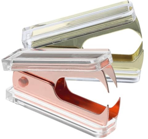 Homoyoyo 2stücke Ergonomische Heftklammern Entferner Aus Transparentem Effizientes Stapelentfernen Ohne Beschädigung Von Dokumenten Für Büro Und Heimgebrauch Roségold