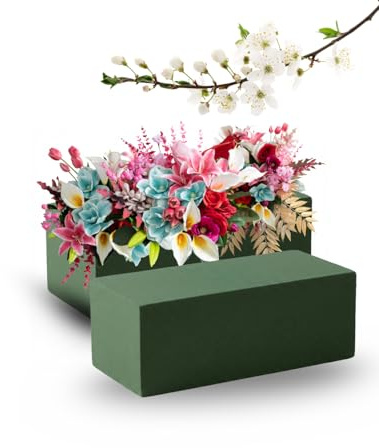 Pound Veg Flower Foam Block – Green Florists Foam Brick for Artificial Flower Arrangements, Weddings & DIY Floral Projects – Floral Arranging Supplies - Pack of 1 (Single Use)