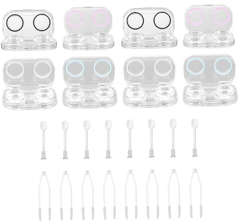 MOTHNUR Boîte de Rangement Lentilles de Contact Transparente Étui Étanche Portable pour Lentilles Kit Soin Oculaire Compact Couleurs Pratique pour Voyage et Usage