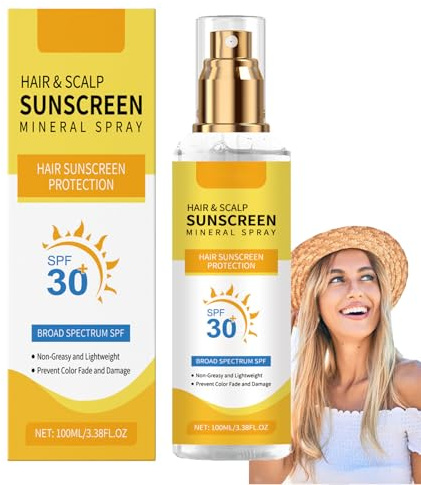 Sonnenschutz FüR Kopfhaut Und Haar, Sonnenschutzspray FüR Haar Und Kopfhaut Mit Lsf 30, Sonnenschutzmittel FüR Frauen Mit Lsf 30, Wasserfest, Verblasst Nicht, Ideal Zum Schwimmen Und Reisen (1 PCS)