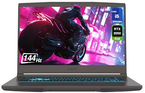 msi Thin 15 Gaming Laptop, Intel i5-13420H, 16 GB DDR4 RAM, 1 TB PCIe SSD, 15.6 FHD (1920x1080) 144Hz Display, Nvidia G-Force RTX 3050, Backlit Keyboard, W11 Home, Cosmos Gray