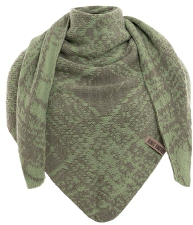 KNIT FACTORY - Dreiecksschal Lea - Damen Strickschal mit Wolle - Umschlagtuch für den Herbst und Winter - Winterschal - Dreieckstuch - Hochwertige Qualität - 190 x 85 cm