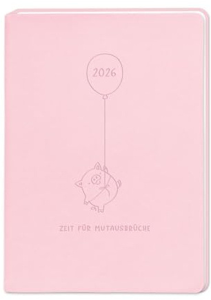 Terminplaner Lederlook - rosa A6 - Taschenkalender 2026 - Grafik Werkstatt - Buchkalender mit Lesebändchen und feiner Prägung auf der Titelseite - 1 Woche auf 2 Seiten - 11 cm x 15,5 cm