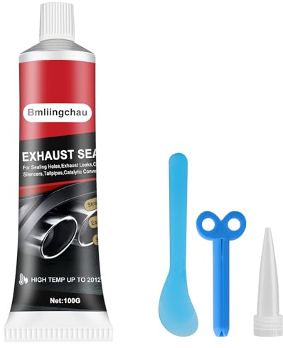 Bmliingchau 100g Exhaust Sealant, Exhaust Paste 1100°C for Auto Vehicle car motorcycle Mufflers, Tailpipes, Catalytic Converters, Waterproof and Heat-Resistant Repair kit