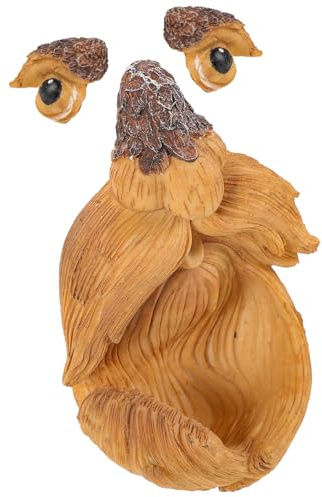 Levemolo Alimentador de Pájaros Cara Árbol con Ojos Luminosos Escultura de Anciano para Jardín Decoración Exterior para Patio y Valla Diseño Único para Atraer Aves Silvestres
