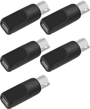 GELRHONR Adaptador USB a PS/2, 5 Unidades, USB C Hembra a PS/2 Macho, convertidor para ratón y Teclado con Cable, Ordenador de sobremesa, portátil, portátil, Color Negro