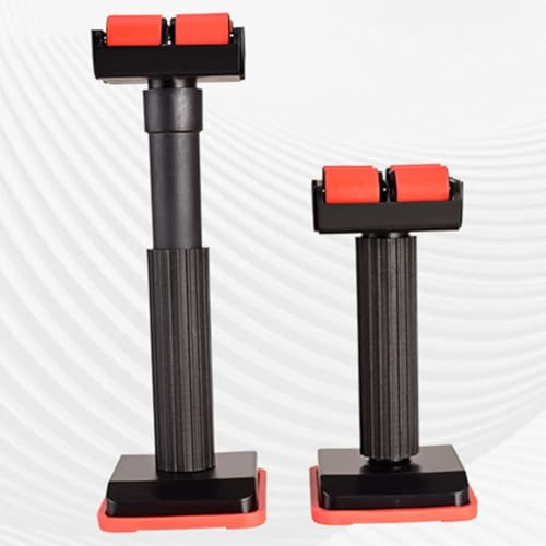 Desiumite Asta telescopica regolabile per mobili da bagno e cucina, struttura in nylon, altezza 19-46 cm, capacità di carico 100 kg, con rullo