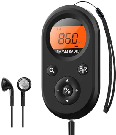 Geieold Radio Personal de Bolsillo Am/FM Radio Recargable con BateríA de Larga DuracióN, Auriculares EstéReo, Temporizador de Apagado