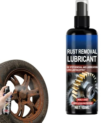 Generico Spray Antiruggine Auto 100ml - Lubrificante E Rimuovi Ruggine | Rimozione Ruggine Metallo + Lubrificazione | Manutenzione Multiuso Auto Moto Biciclette Catene Cerniere Bulloni