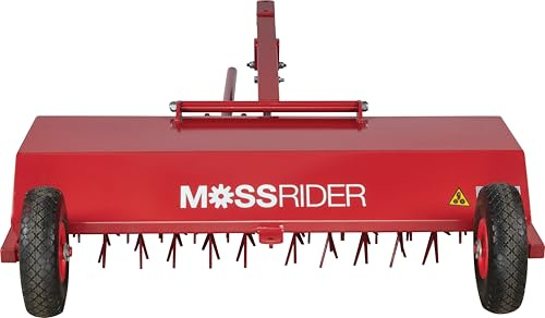 MOSSRIDER Rasenvertikutierer zum Anhängen, robustes Rasenpflegegerät | einstellbare Arbeitstiefe, Moos- & Rasenfilz-Entferner, Rasenbelüfter & Vertikutierer für Gartentraktoren, ATVs & Quads