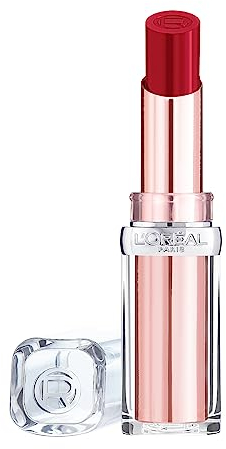 L'Oréal Paris Feuchtigkeitsspendender Lippenstift, Balm-In-Lipstick mit natürlich aussehendem Finish, Color Riche Glow Paradise, 350 Rouge Paradise
