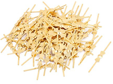 sourcing map 100Pcs Gold Ton 32mm Länge Kronleuchter Verbinder Clip Befestigung Kristall