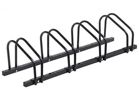 Vivol Fahrradständer - Stahl - 4 Fahrräder - Stand-Alone oder Mauer-/Bodenmontage (Schwarz)