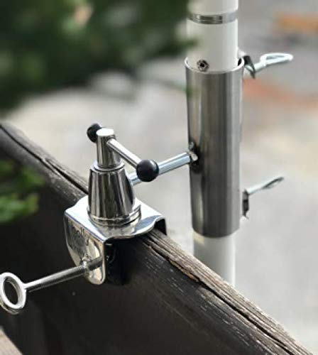 Duo - Masterholder holly - 360° drehbare Schirmhalterung - Balkonklammer - Edelstahl - Made in Germany - Langzeit Garantie