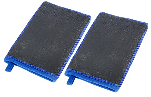 X AUTOHAUX 2pcs Auto Clay Mitt Glove Detailing Cleaning Wash Mitt Blue 21x14cm