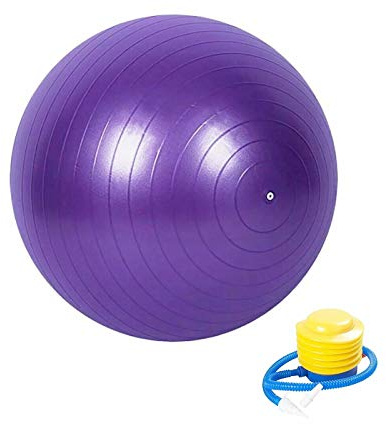 Boolavard Gymnastikball Fitnessball, Anti-Burst-Stabilitätsball mit Schnellpumpe, professioneller Balanceball für Pilates, Yoga, Kernkraft, Geburtsübung (75cm, L, Lila)