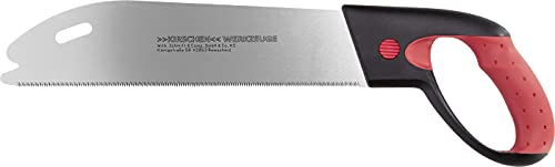 Kirschen Zimmermannsäge (Blattlänge 300 mm, für Sperrholz, PVC, Hartholz usw, Handsäge mit 2-Komponenten Griff, umlaufender Fingerschutz, dreiseitig geschliffene Verzahnung) 4300300