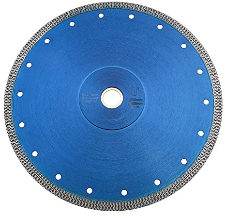 EMSea Disque à tronçonner diamant de 250 mm, alésage de 25,4 mm, épaisseur de 1,8 mm, pour carrelage, marbre, céramique, porcelaine, noyau de bague renforcé