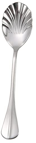Anawakia Créative en acier inoxydable en forme de coquillage, cuillère à dessert, cuillère à café, cuillère à café en forme de coquillage, cuillère à sucre (argentée, 1)